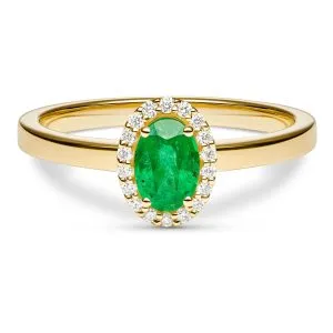 Timeless Emerald zlatni prsten sa smaragdom i dijamantima