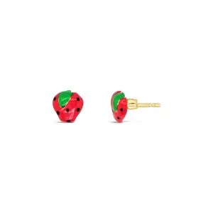 Strawberry Kiss dječje zlatne naušnice