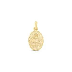 Sveti Franjo Oval Mini zlatni privjesak