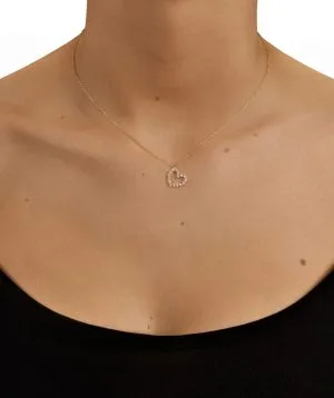 Eternal Heart zlatna ogrlica s dijamantima 0.45 ct oko vrata