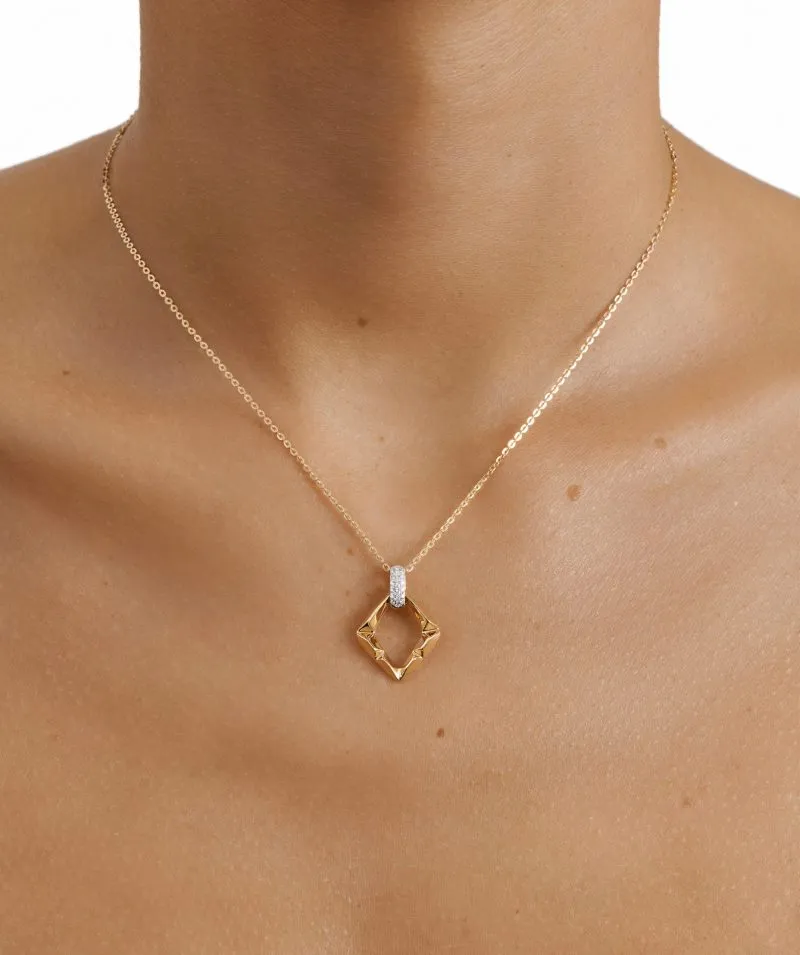 Lustre Twist zlatna ogrlica s dijamantima