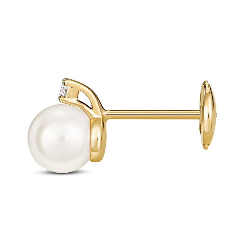 Divine Pearl Mini zlatne naušnice s biserima i dijamantima