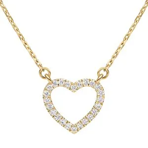 Heart Elegance zlatna ogrlica s dijamantima
