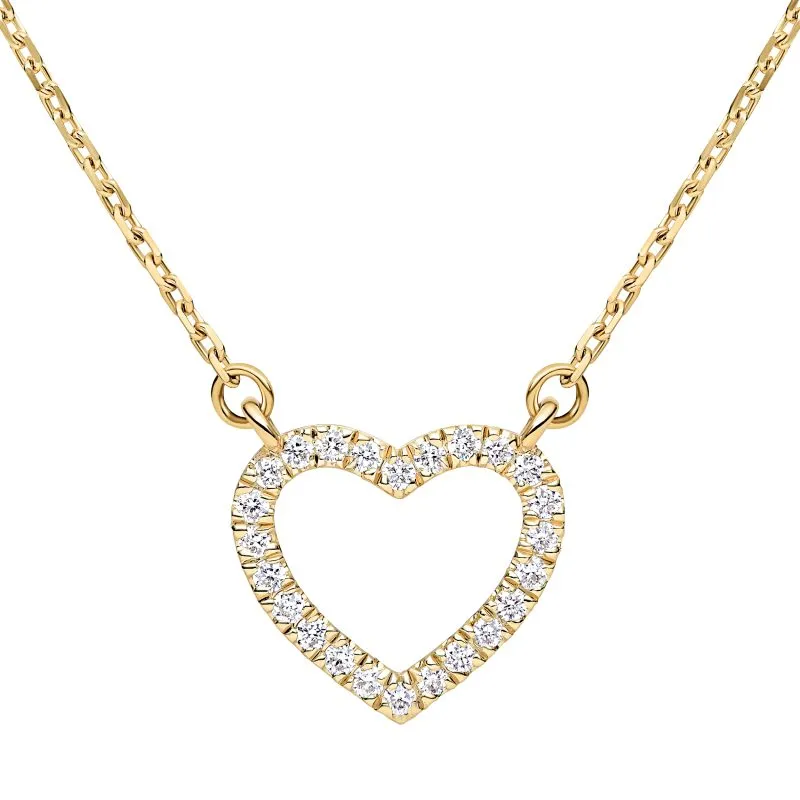 Heart Elegance zlatna ogrlica s dijamantima