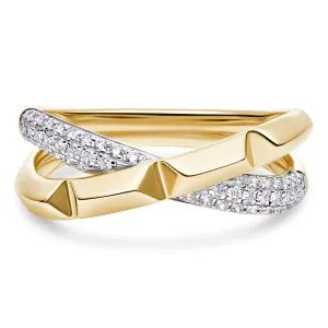 Lustre Twist zlatni prsten s dijamantima