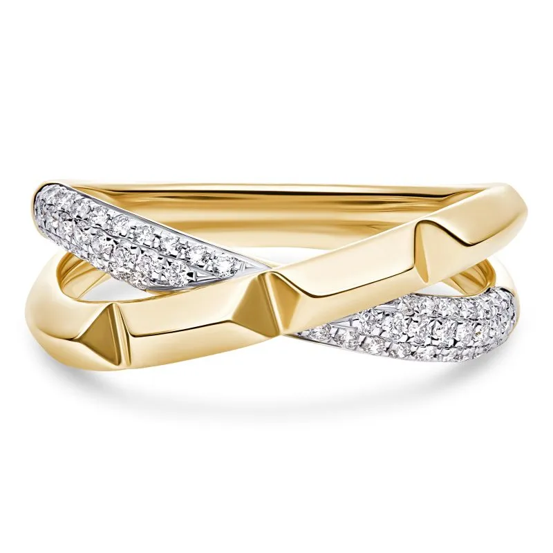 Lustre Twist zlatni prsten s dijamantima