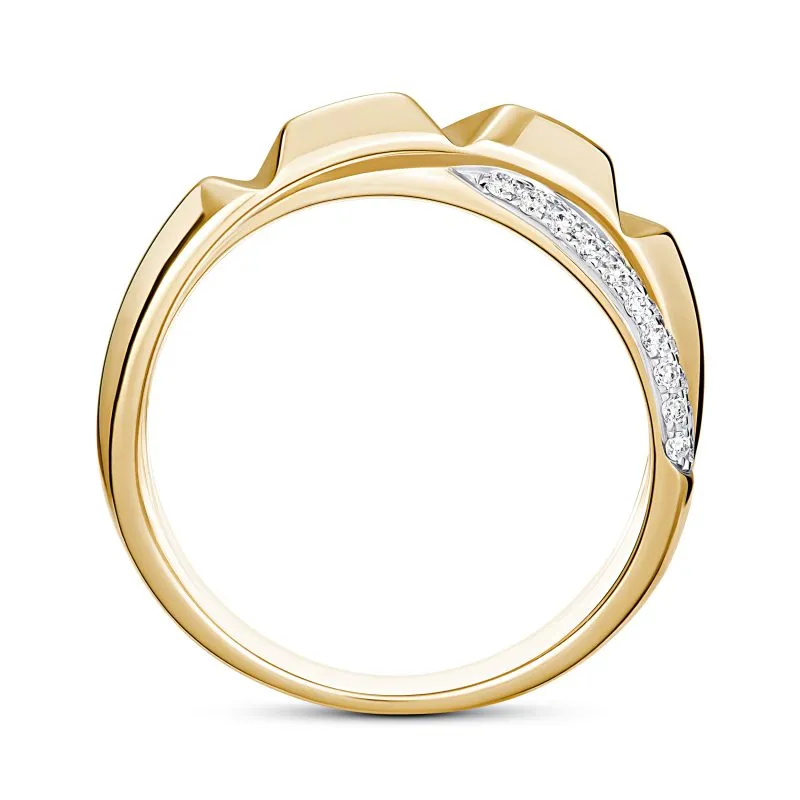 Lustre Twist zlatni prsten s dijamantima
